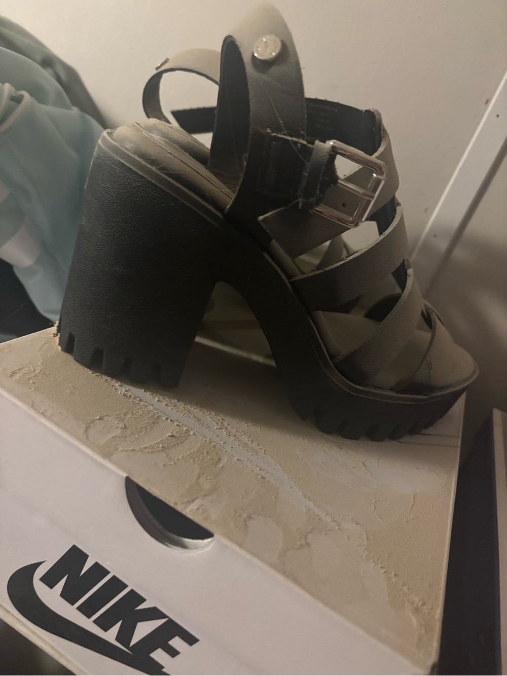 Chunky Platform Sandals in black